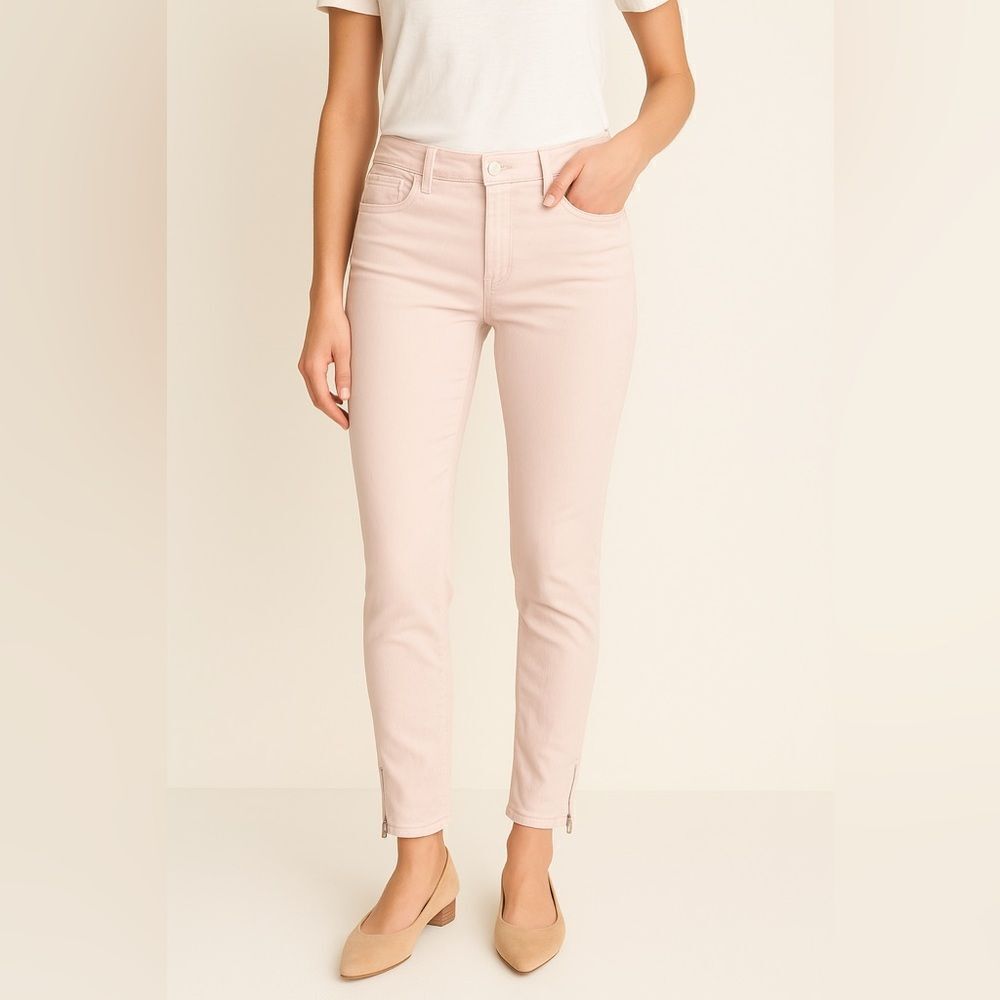 Stella McCartney Jessica Slim Jeans – Light Pink, Ankle Zip Detail, Size 30